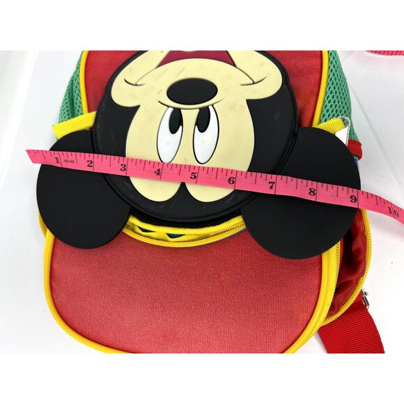 Disney Mini Backpack Book bag Lunch Bag Toddler Mickey Mouse Ears Red Green - Picture 5 of 12